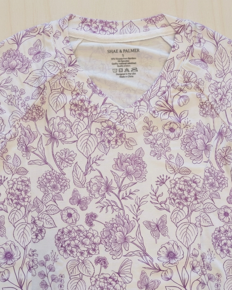 Botanical Lavender mommy and me pajamas featuring matching bamboo sleepwear