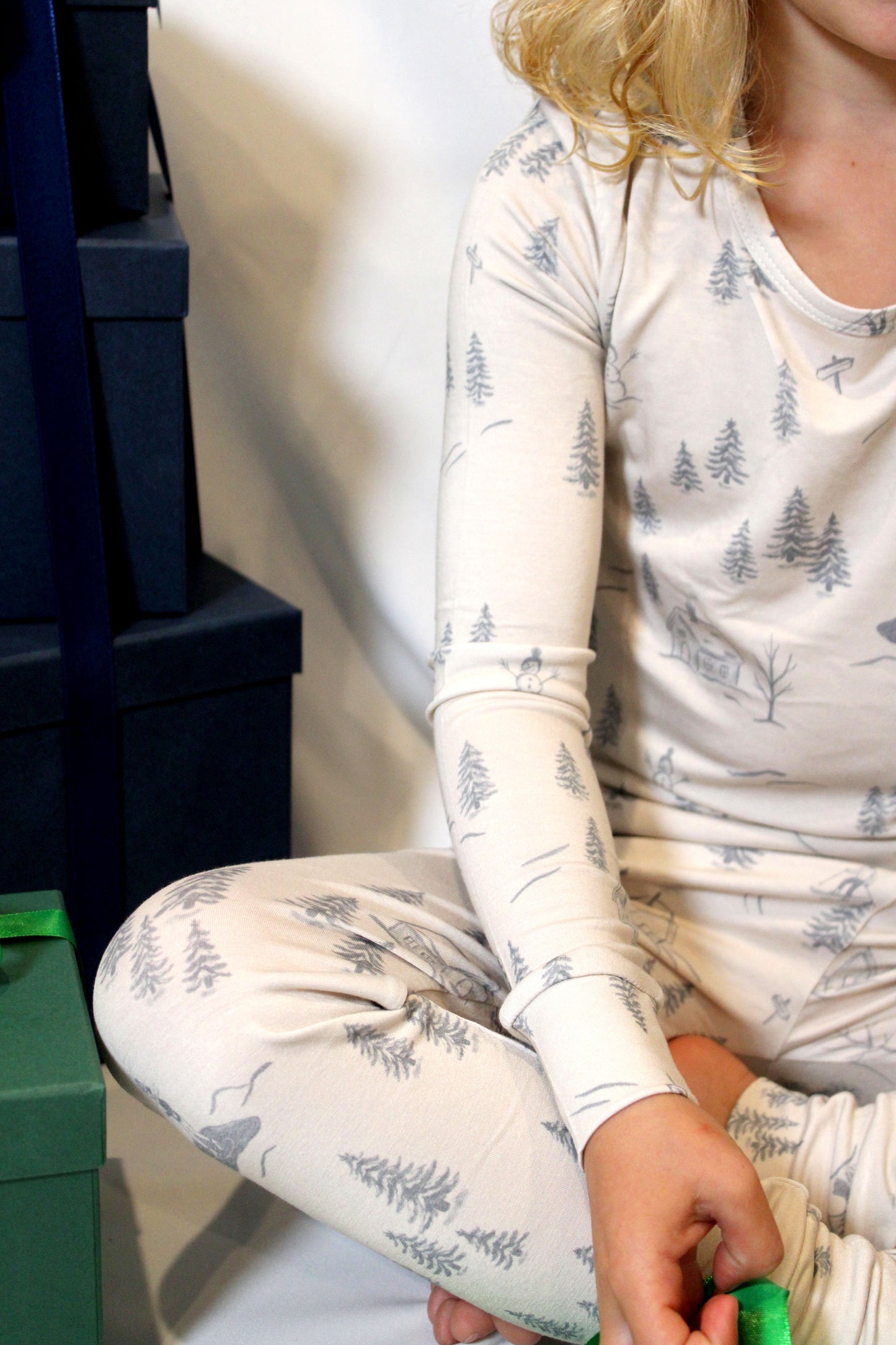 Eco-friendly bamboo toddler pajamas from Shae & Palmer’s Winterdream line — gentle on skin, sustainably made, and designed for winter comfort and style.