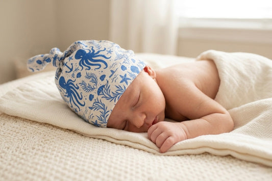 Hidden Ocean Treasures Collection | Bamboo Baby Hat - Blue