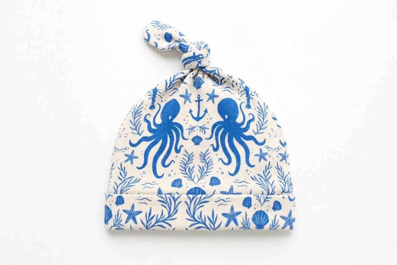 Hidden Ocean Treasures Collection | Bamboo Baby Hat - Blue