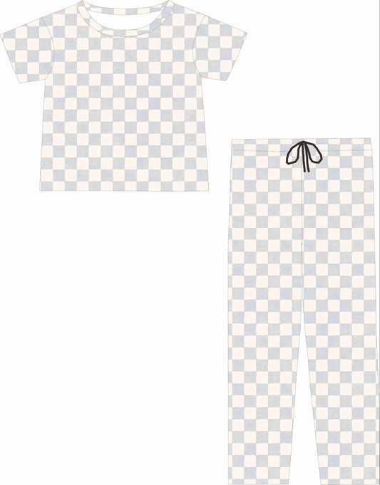 Checkered Splash - Blue - Women's