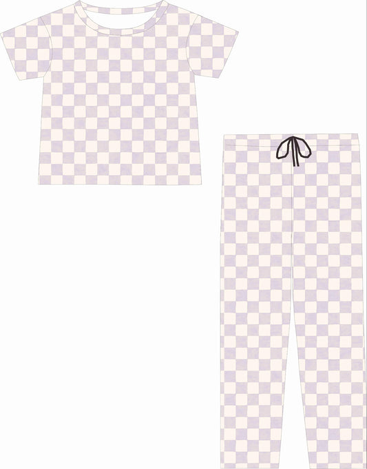 Checkered Splash - Purple - Women's