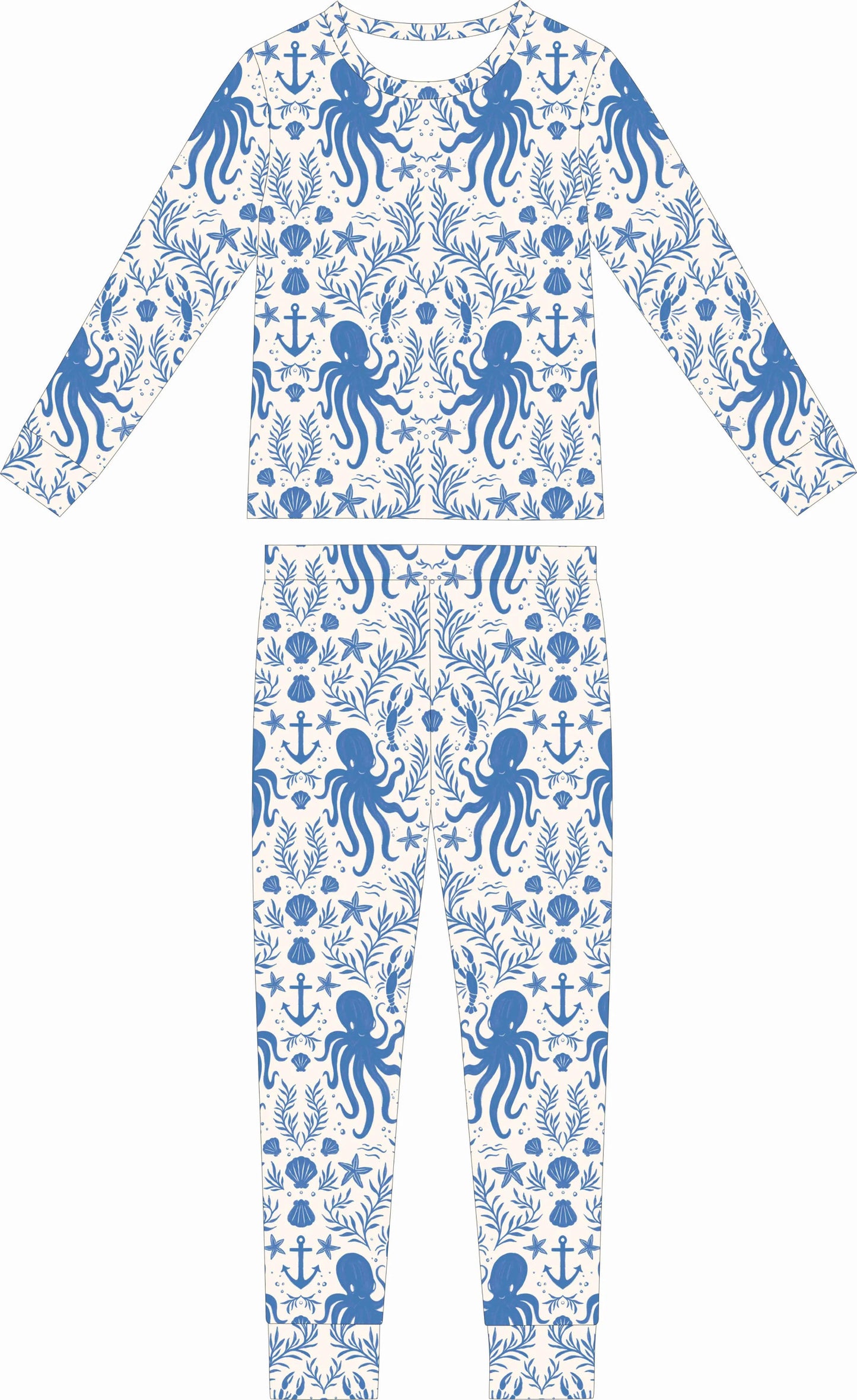 NEW! Hidden Ocean Treasure - Blue – Kids Two-Piece Pajama