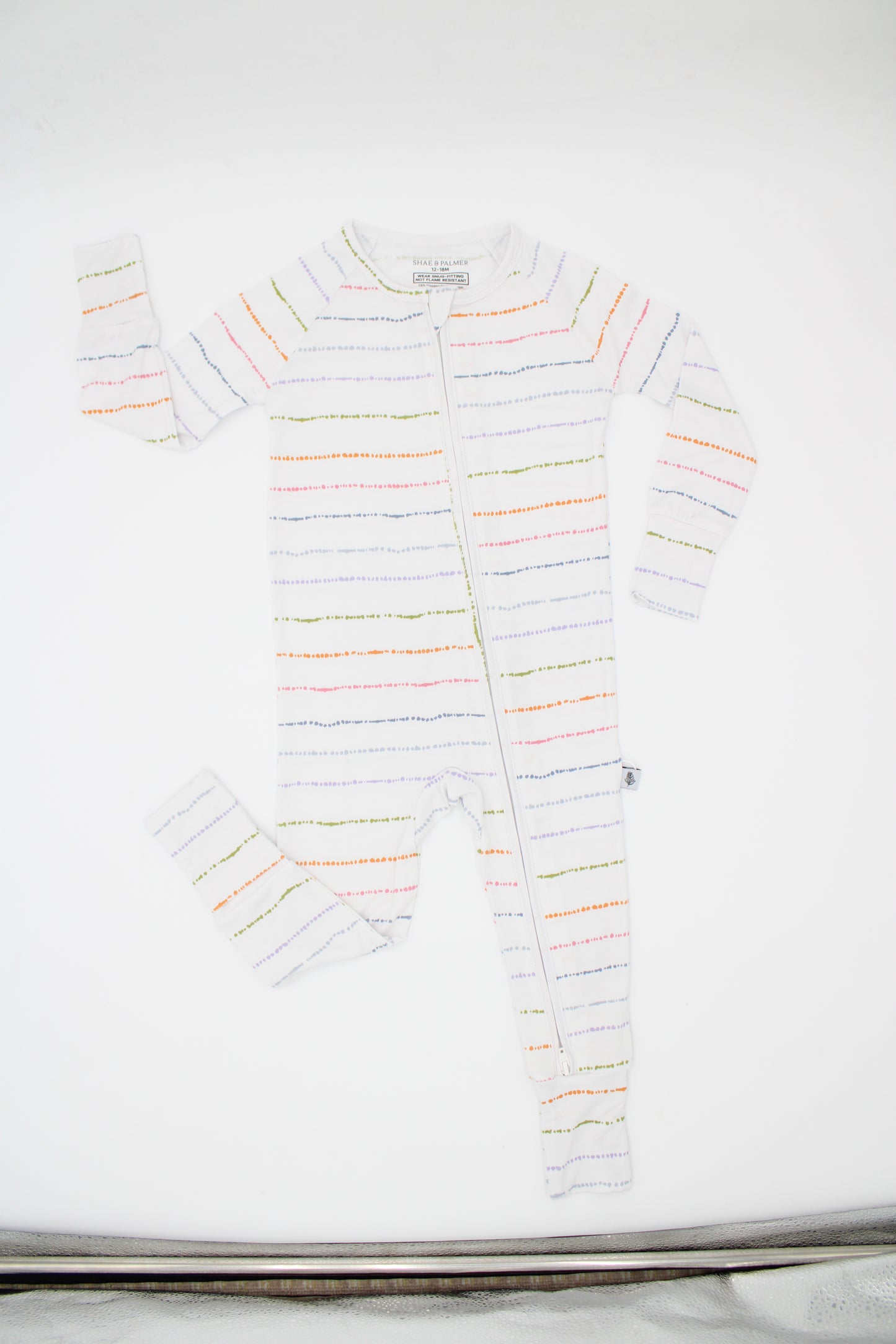 Confetti Stripe Collection | Bamboo Baby Romper - Rainbow