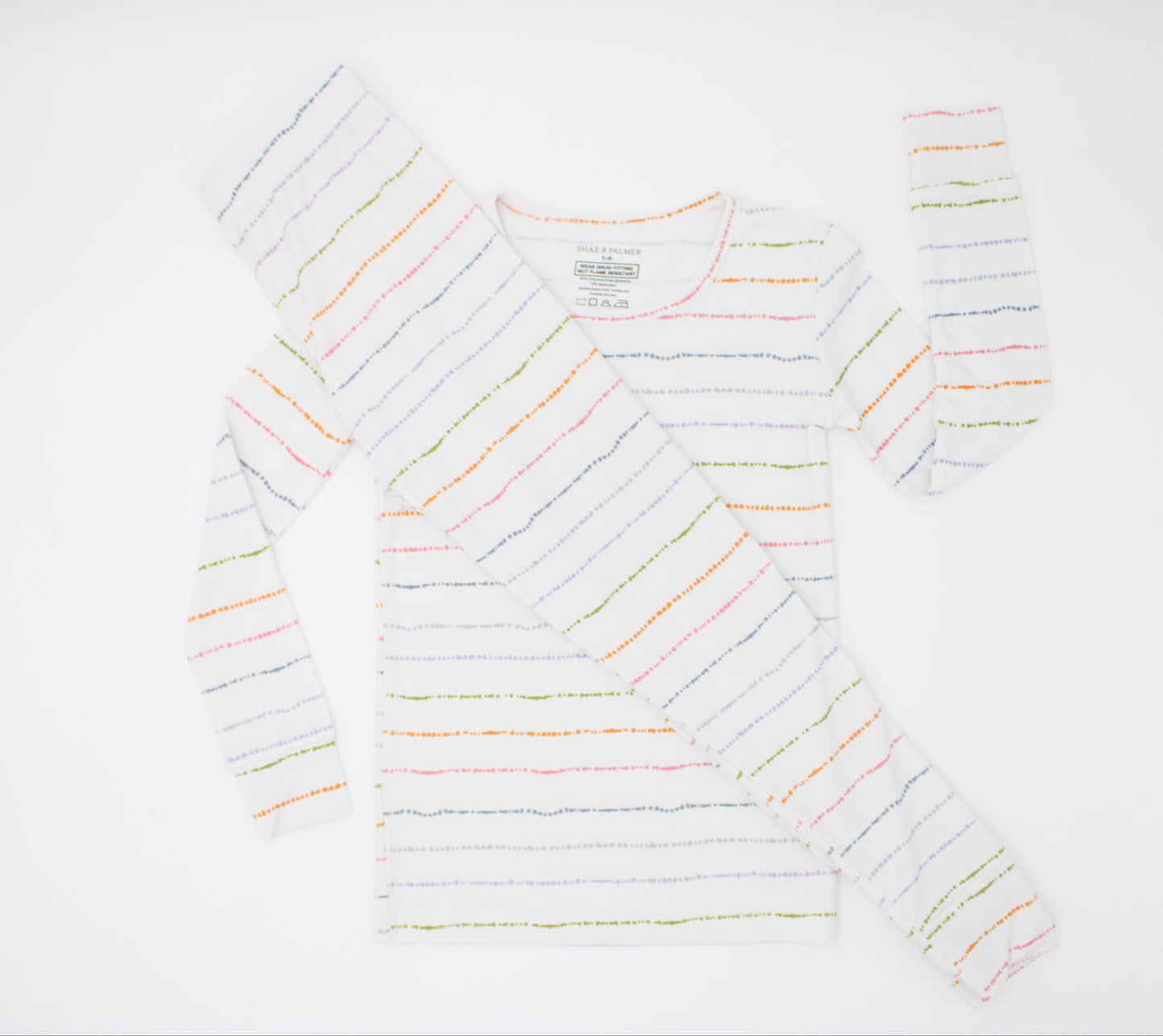 Confetti Stripe Collection | Toddler Two-Piece Bamboo Pajamas - Rainbow
