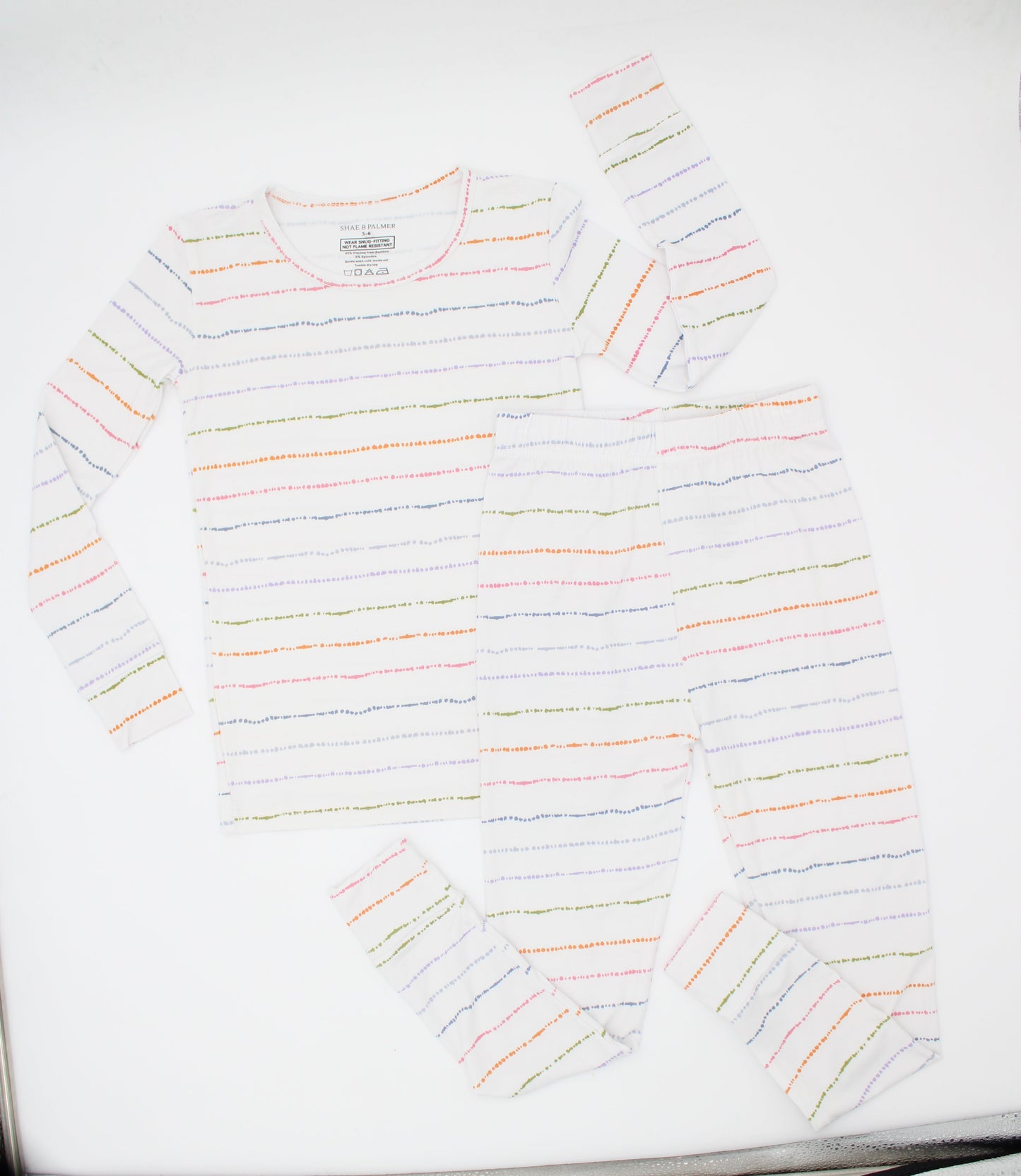 Confetti Stripe Collection | Big Kids Two-Piece Bamboo Pajamas - Rainbow