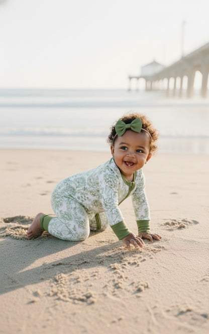 Botanical - Moss Green – Baby Romper