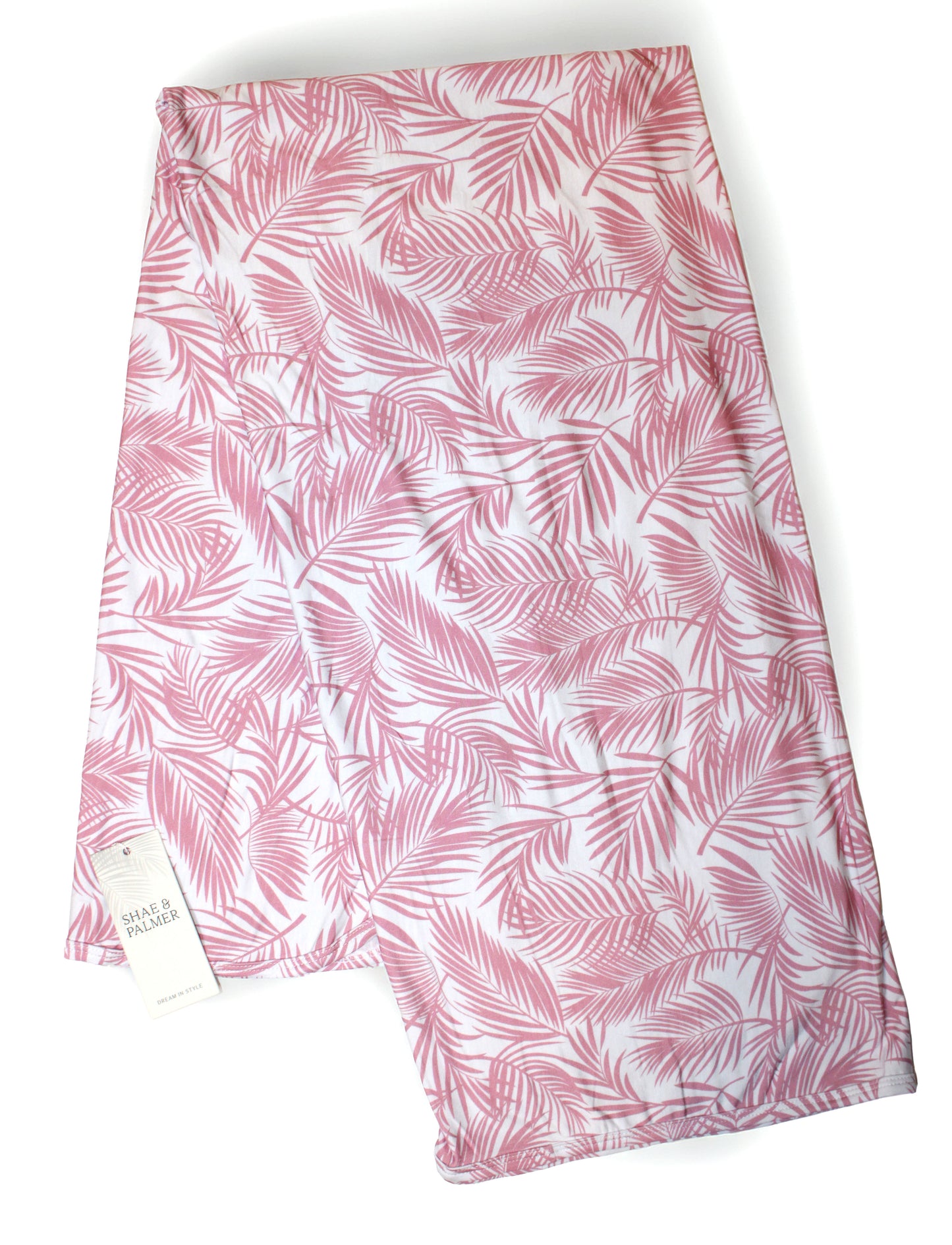 Luxury pink bamboo baby blanket from Shae & Palmer’s Cali Coastal line — a soft, sustainable essential for modern nurseries and baby showers.