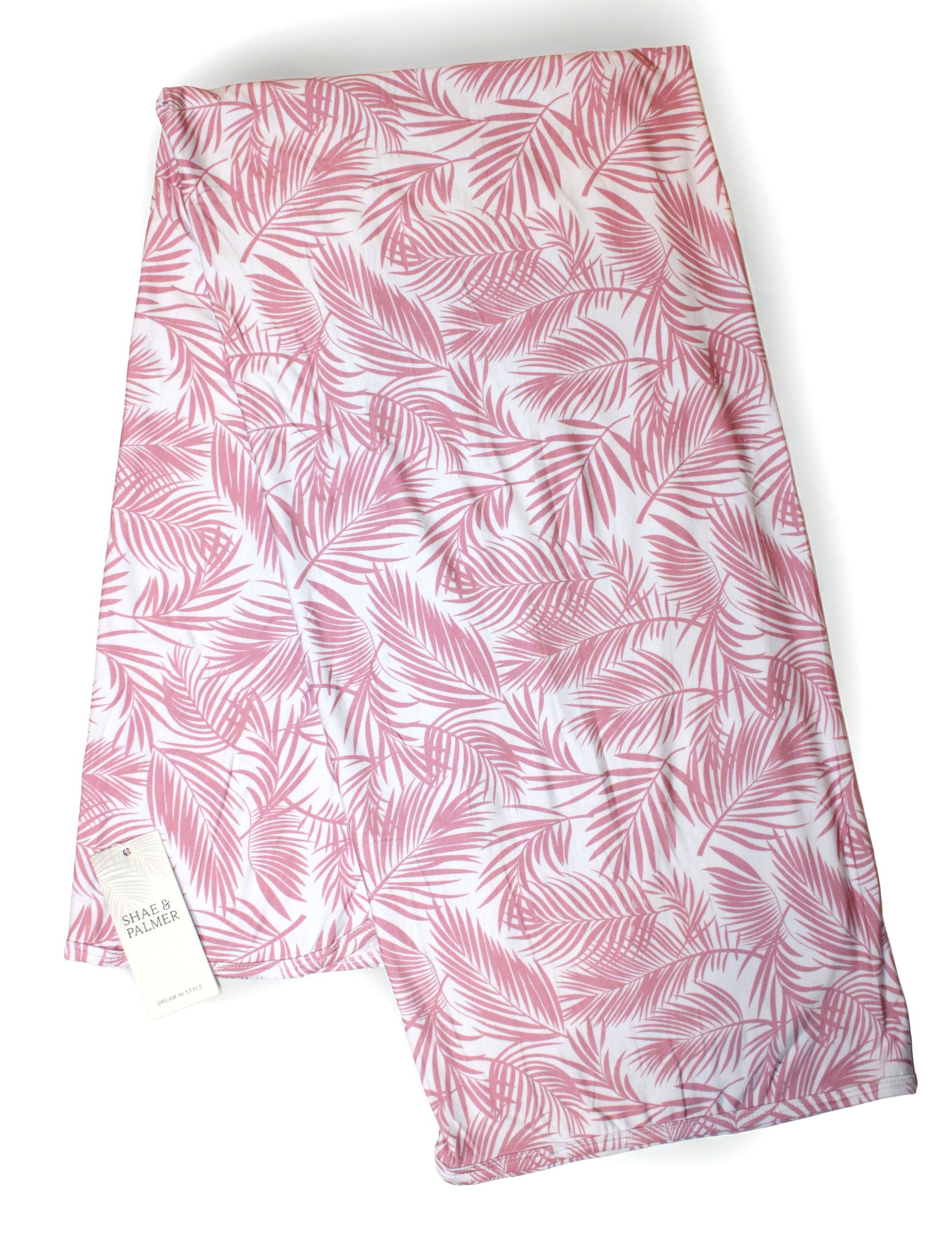 Luxury pink bamboo baby blanket from Shae & Palmer’s Cali Coastal line — a soft, sustainable essential for modern nurseries and baby showers.