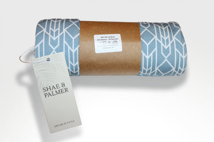 Runway Stone Blue bamboo swaddle blanket by Shae & Palmer — ultra-soft, eco-friendly, and perfect for stylish little dreamers.