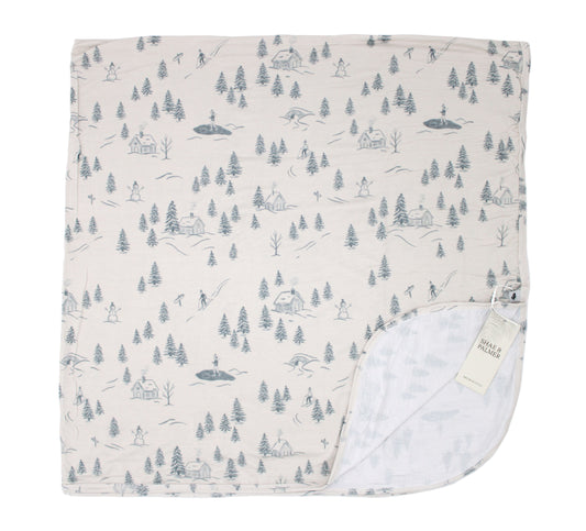 Shae & Palmer Winterdream bamboo baby blanket in Snow White — soft, breathable, and perfect for cozy winter naps or holiday gifting.