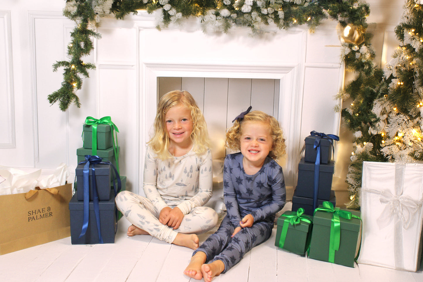 Shae & Palmer Winterdream Big Kids bamboo pajamas in Snow White — soft, breathable, and perfect for cozy holiday mornings and winter nights.