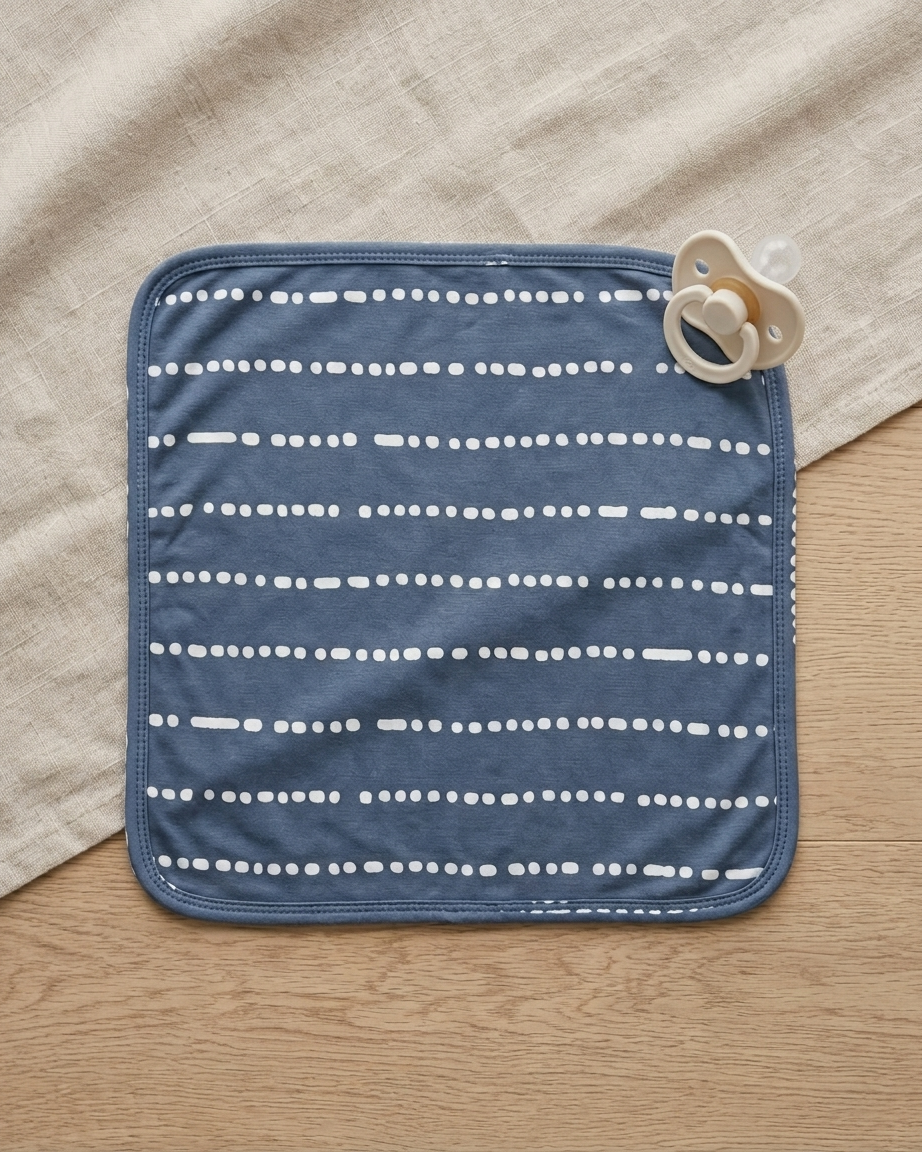 Blue Raspberry bamboo baby lovey blanket in blue by Shae & Palmer