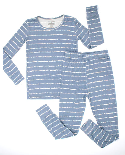 Blue Raspberry Stripe Collection | Toddler Two-Piece Bamboo Pajamas - Blue