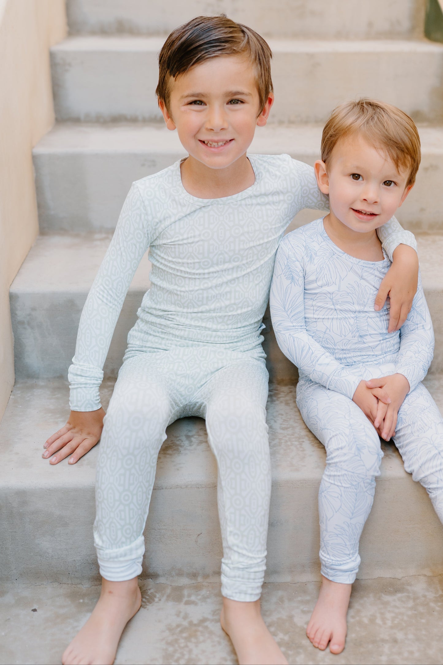 Colorful bamboo toddler pajamas with gemstone-inspired geometric print — Shae & Palmer Gemstone Collection, soft and breathable sleepwear for stylish babies and toddlers.