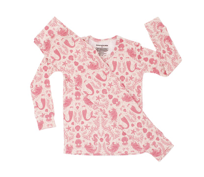 Temperature-regulating bamboo toddler sleepwear in exclusive Mermaid Cove print by Shae & Palmer.