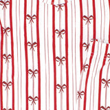 Ribbon Stripe Collection | Big Kids Two-Piece Bamboo Pajamas - Red