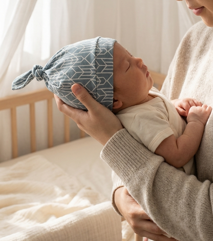 Runway bamboo newborn baby hat by Shae & Palmer featuring a modern design and buttery-soft bamboo fabric