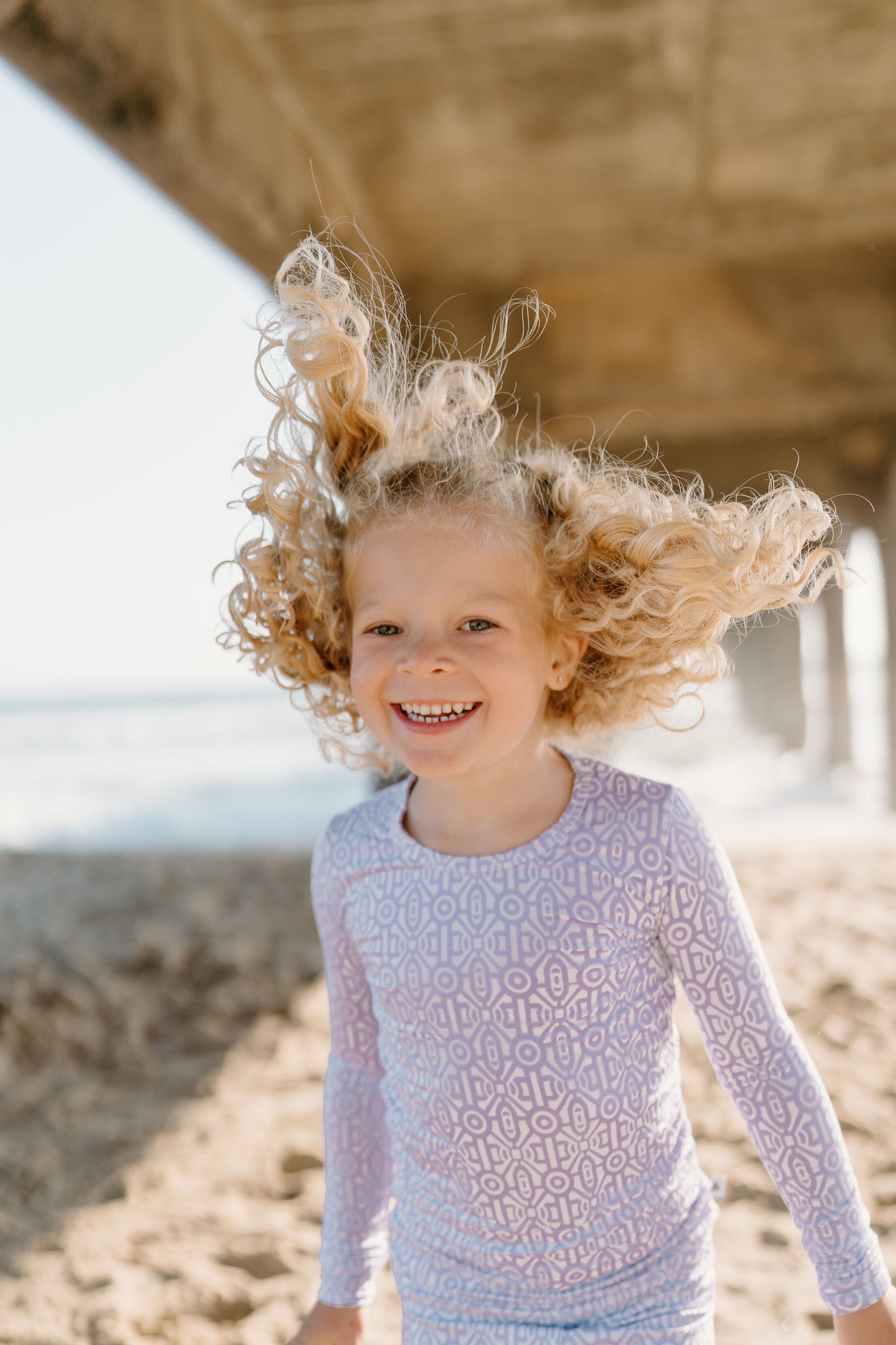 Luxury kids two-piece pajamas from Shae & Palmer’s Gemstone Collection, crafted from eco-friendly bamboo material with a delicate gemstone print and a lightweight, breathable design.