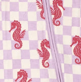 Seahorse Splash Collection | Bamboo Baby Romper - Lavender