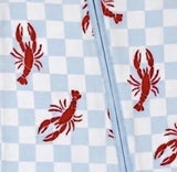 Lobster Splash Collection | Bamboo Baby Romper - Blue