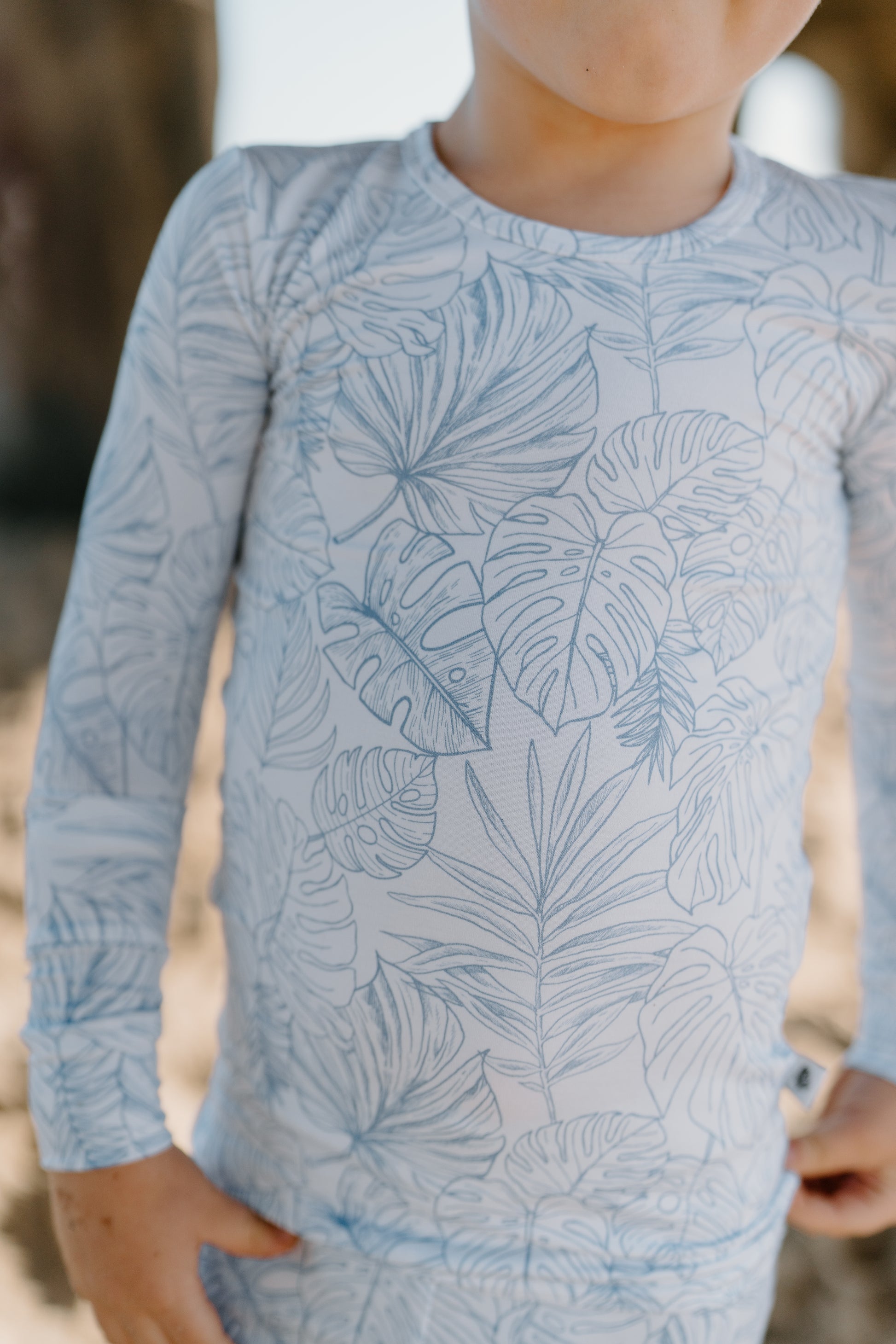 Shae & Palmer Tropical Bliss Collection — vibrant bamboo toddler pajamas in tropical floral print. Two-piece set for baby and toddler girls, ultra-soft, breathable, and perfect for summer sleep and play.