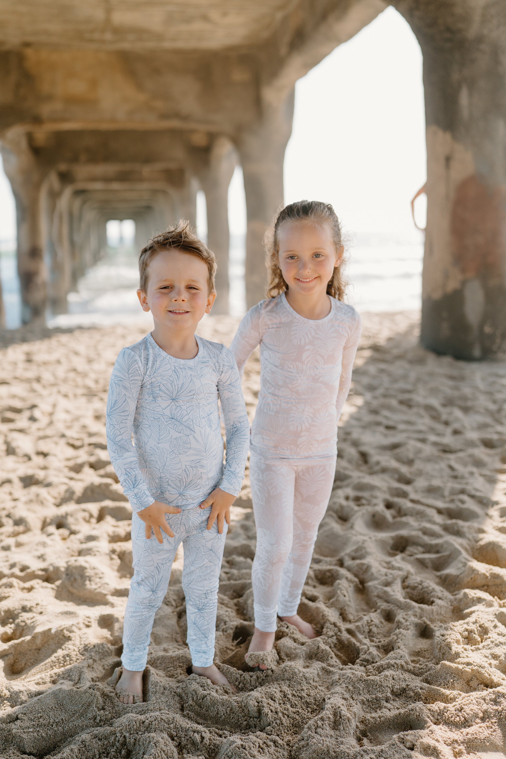 Shae & Palmer Tropical Bliss Collection - vibrant bamboo toddler pajamas in tropical floral print. Two-piece set for baby and toddler girls, ultra-soft, breathable, and perfect for summer sleep and play.