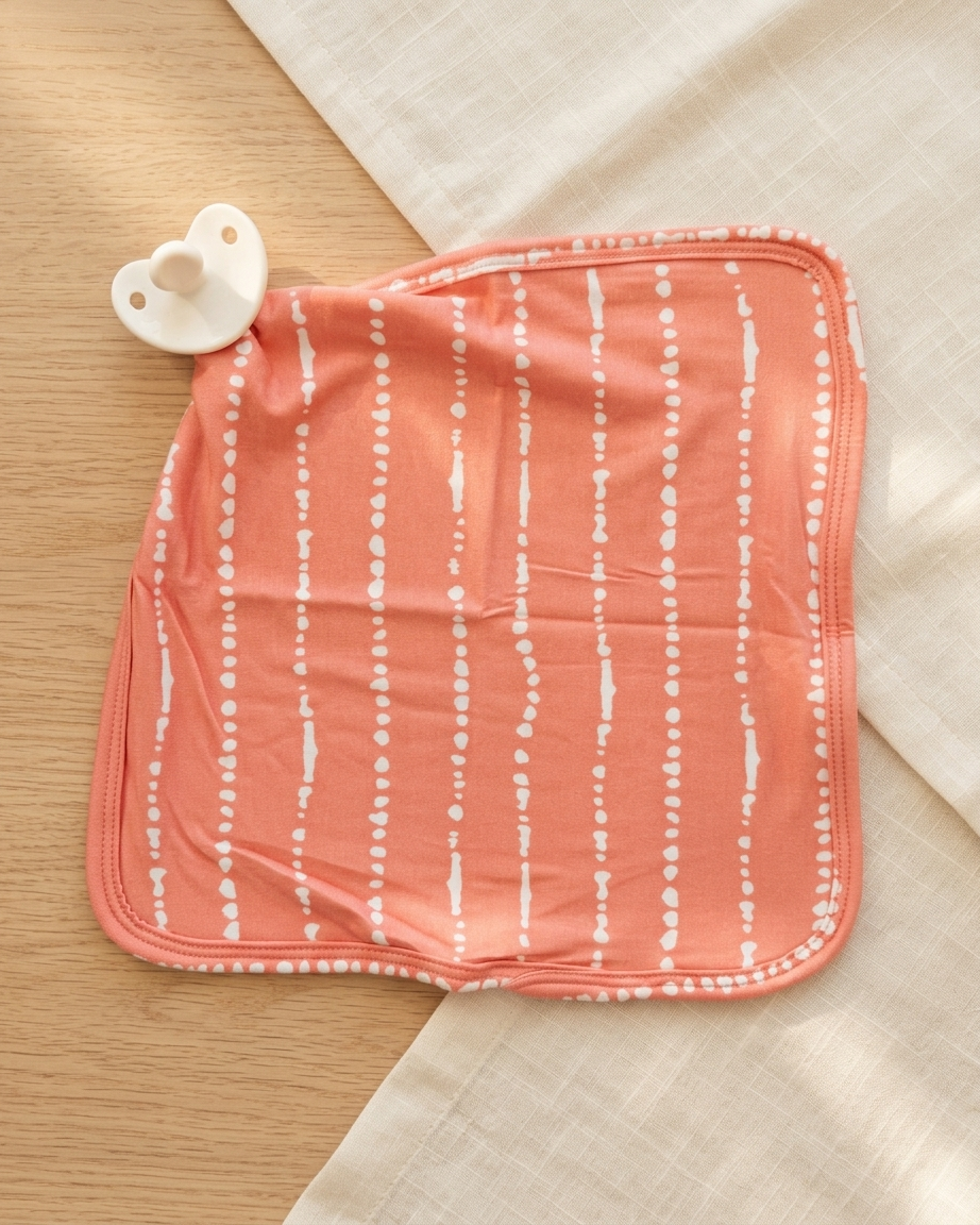Watermelon Blush pink bamboo baby lovey by Shae & Palmer